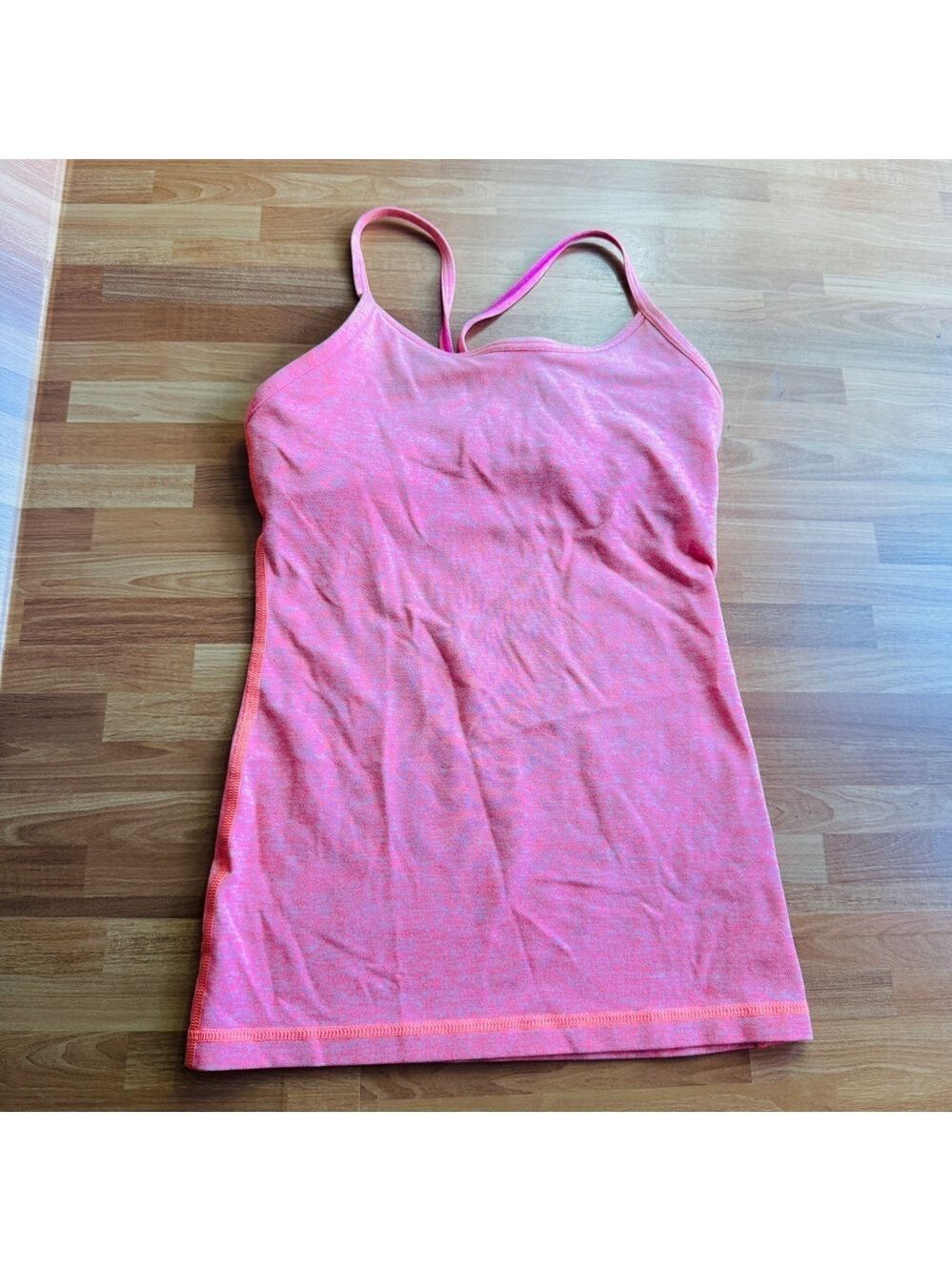 Ivivva girl's racerback tank top peach size 8 built in bra